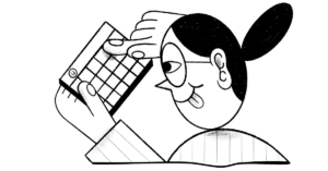 Smart girl with calculator