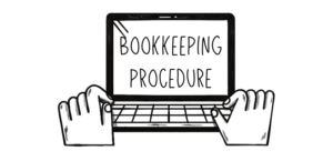 'bookkeeping procedure' on computer screen